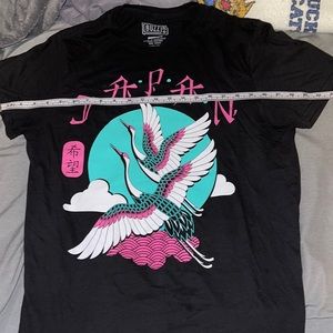 Unique Black Medium Buzz Japan Crane Tee Shirt